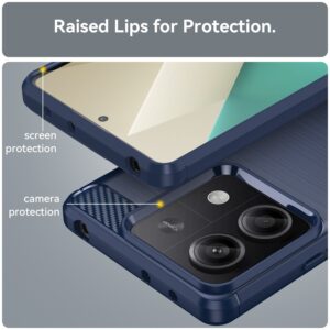 Xiaomi Redmi Note 13 5G Θήκη Σιλικόνης Μπλε Brushed Texture Carbon Fiber TPU Phone Case Blue