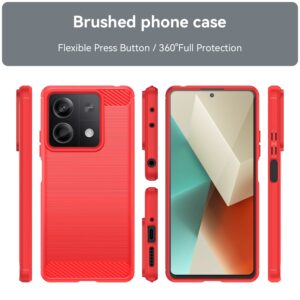 Xiaomi Redmi Note 13 5G Θήκη Σιλικόνης Κόκκινη Brushed Texture Carbon Fiber TPU Phone Case Red
