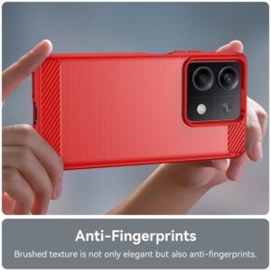 Xiaomi Redmi Note 13 5G Θήκη Σιλικόνης Κόκκινη Brushed Texture Carbon Fiber TPU Phone Case Red