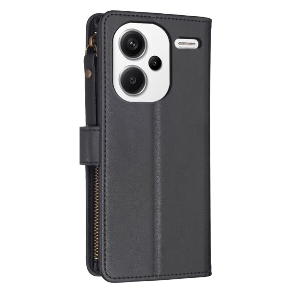 Xiaomi Redmi Note 13 Pro Plus 5G Θήκη Βιβλίο Μαύρο Card Slots Zipper Wallet Flip Phone Case Black