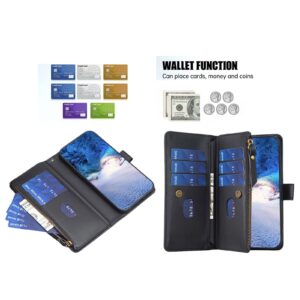 Xiaomi Redmi Note 13 Pro Plus 5G Θήκη Βιβλίο Μαύρο Card Slots Zipper Wallet Flip Phone Case Black