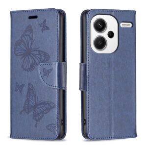Xiaomi Redmi Note 13 Pro Plus 5G Θήκη Βιβλίο Μπλε Two Butterflies Embossing Phone Case Blue