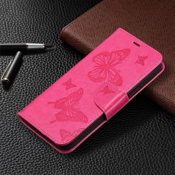 Xiaomi Redmi Note 13 Pro 5G / Poco X6 5G Θήκη Βιβλίο Φο΄ύξια Two Butterflies Embossing Phone Case Rose Red