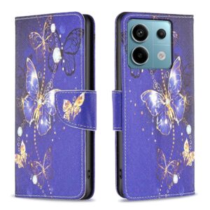 Xiaomi Redmi Note 13 Pro 5G / Poco X6 5G Θήκη Βιβλίο Colored Drawing Pattern Phone Case Purple Butterfly