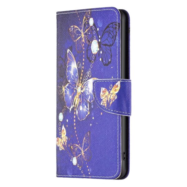 Xiaomi Redmi Note 13 Pro 5G / Poco X6 5G Θήκη Βιβλίο Colored Drawing Pattern Phone Case Purple Butterfly