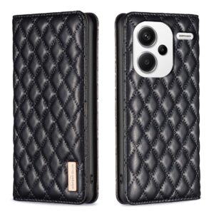 Xiaomi Redmi Note 13 Pro Plus 5G Θήκη Βιβλίο Μαύρο Diamond Lattice Magnetic Flip Phone Case Black