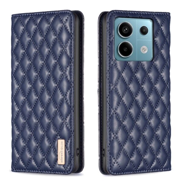 Xiaomi Redmi Note 13 Pro 5G / Poco X6 5G Θήκη Βιβλίο Μπλε Diamond Lattice Magnetic Flip Phone Case Blue