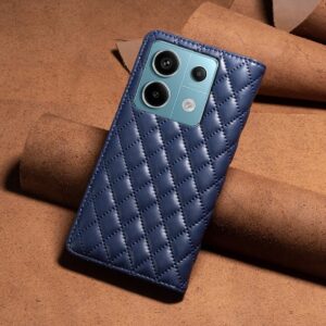 Xiaomi Redmi Note 13 Pro 5G / Poco X6 5G Θήκη Βιβλίο Μπλε Diamond Lattice Magnetic Flip Phone Case Blue