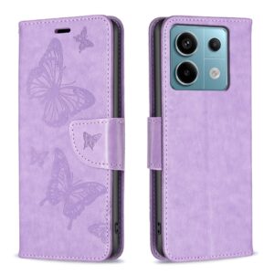 Xiaomi Redmi Note 13 Pro 5G / Poco X6 5G Θήκη Βιβλίο Μωβ Two Butterflies Embossing Phone Case Purple