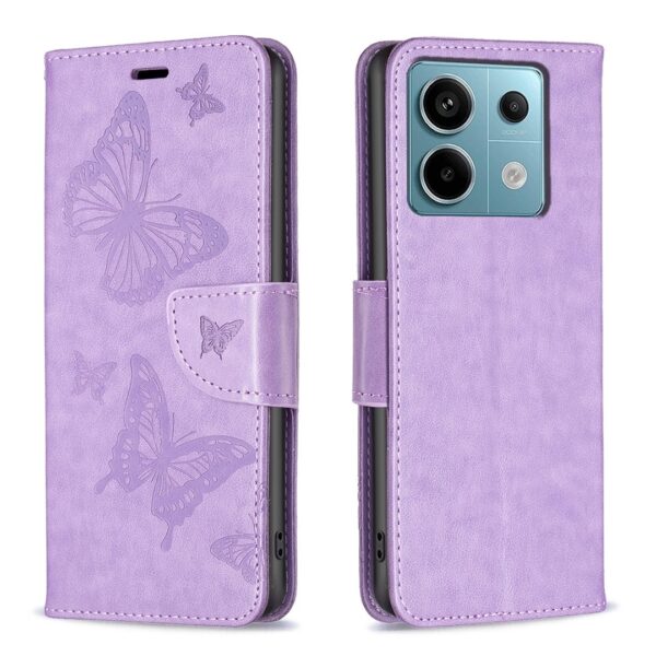 Xiaomi Redmi Note 13 Pro 5G / Poco X6 5G Θήκη Βιβλίο Μωβ Two Butterflies Embossing Phone Case Purple