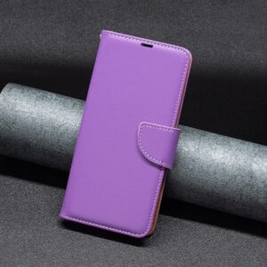 Xiaomi Redmi Note 13 Pro Plus 5G Θήκη Βιβλίο Μωβ Litchi Texture Pure Color Phone Case Purple