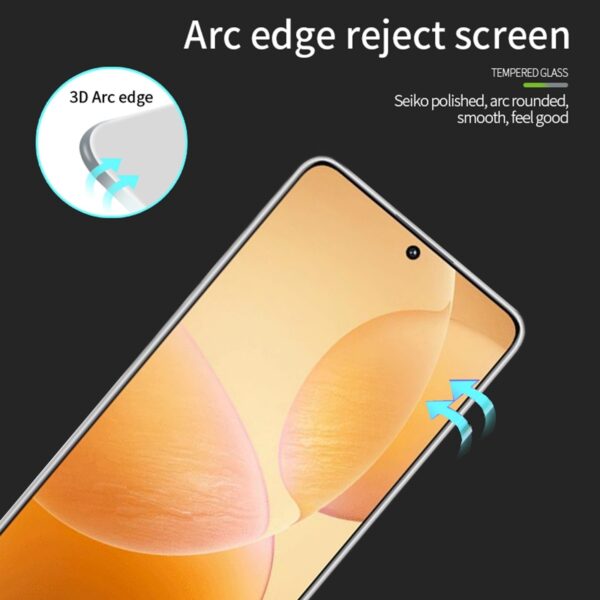 Xiaomi Poco X6 5G Προστατευτικό Τζαμάκι Μαύρο PINWUYO 9H 3D Curved Full Screen Explosion-proof Tempered Glass Film Black