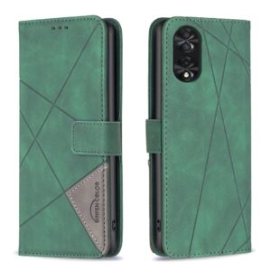 TCL 40 NXTpaper 4G Θήκη Βιβλίο Πράσινο Magnetic Buckle Rhombus Texture Phone Case Green