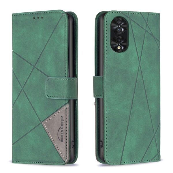 TCL 40 NXTpaper 4G Θήκη Βιβλίο Πράσινο Magnetic Buckle Rhombus Texture Phone Case Green
