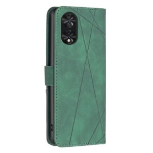 TCL 40 NXTpaper 4G Θήκη Βιβλίο Πράσινο Magnetic Buckle Rhombus Texture Phone Case Green