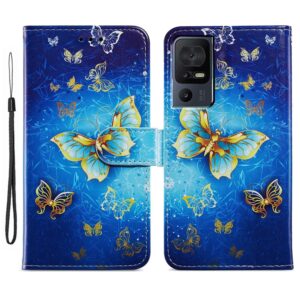 TCL 40 SE Θήκη Βιβλίο Painted Pattern Horizontal Flip Phone Case Red Butterfly