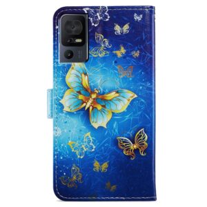 TCL 40 SE Θήκη Βιβλίο Painted Pattern Horizontal Flip Phone Case Red Butterfly