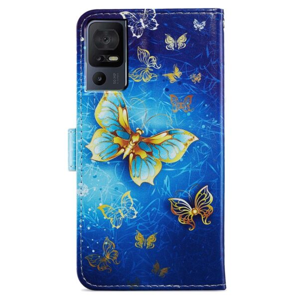 TCL 40 SE Θήκη Βιβλίο Painted Pattern Horizontal Flip Phone Case Red Butterfly
