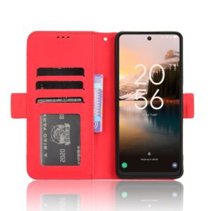 TCL 40 NXTpaper 4G Θήκη Βιβλίο Κόκκινο Skin Feel Calf Texture Card Slots Phone Case Red