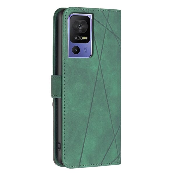 TCL 40 SE Θήκη Βιβλίο Πράσινο Magnetic Buckle Rhombus Texture Phone Case Green