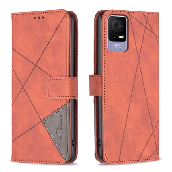 TCL 40 SE Θήκη Βιβλίο Πράσινο Magnetic Buckle Rhombus Texture Phone Case Green