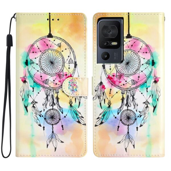 TCL 40 SE Θήκη Βιβλίο Colored Drawing Pattern Phone Case Dream Catcher