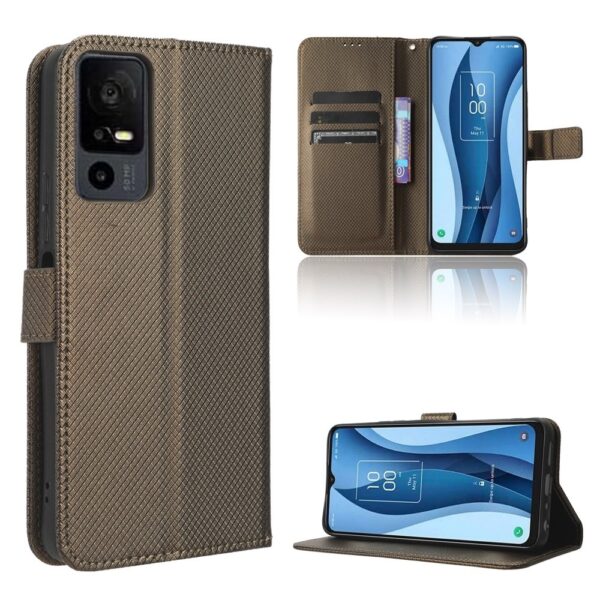 TCL 40 NXTpaper 5G Θήκη Βιβλίο Καφέ Diamond Texture Phone Case Brown