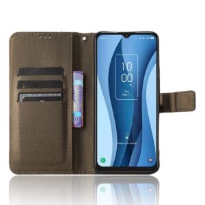 TCL 40 NXTpaper 5G Θήκη Βιβλίο Καφέ Diamond Texture Phone Case Brown
