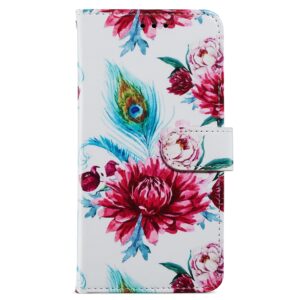 TCL 40 SE Θήκη Βιβλίο Painted Pattern Horizontal Flip Phone Case Peacock Flower
