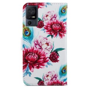 TCL 40 SE Θήκη Βιβλίο Painted Pattern Horizontal Flip Phone Case Peacock Flower