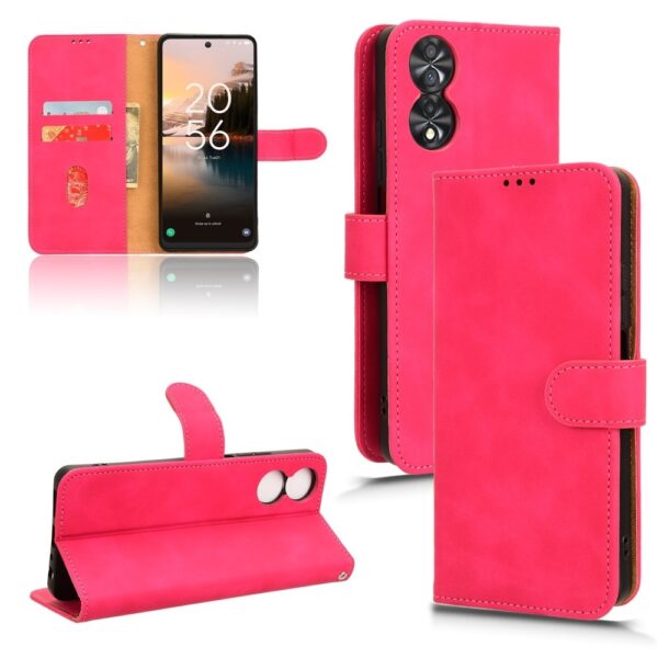 TCL 40 SE Θήκη Βιβλίο Φούξια Rhombic Grid Texture Phone Case Rose Red