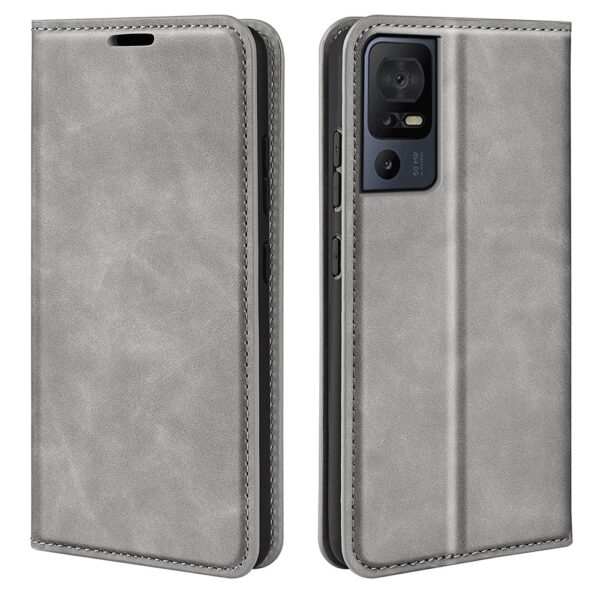 TCL 40 SE Θήκη Βιβλίο Γκρι Retro-skin Magnetic Suction Phone Case Grey