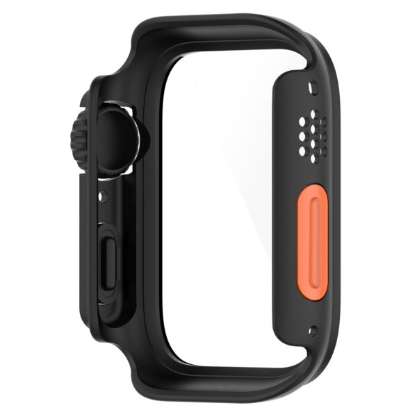 Apple Watch Series 9 / 8 / 7 45mm Θήκη με Τζαμάκι Προστασίας Οθόνης Tempered Film + PC Integrated Watch Protective Case Black