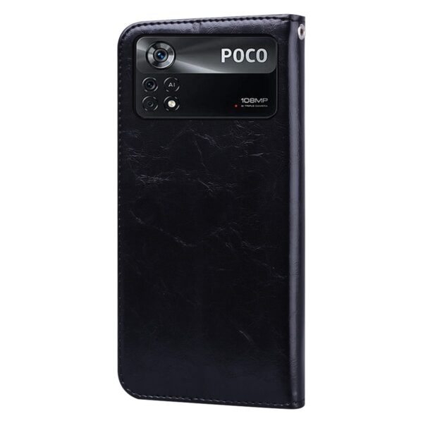 Xiaomi Poco M4 Pro 4G Θήκη Βιβλίο Μαύρο Business Style Oil Wax Texture Horizontal Flip Case Black