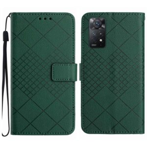 Xiaomi Redmi Note 12 Pro 4G Θήκη Βιβλίο Πράσινο Rhombic Grid Texture Phone Case Green