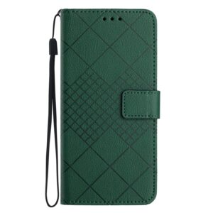 Xiaomi Redmi Note 12 Pro 4G Θήκη Βιβλίο Πράσινο Rhombic Grid Texture Phone Case Green