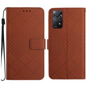 Xiaomi Redmi Note 12 Pro 4G Θήκη Βιβλίο Καφέ Rhombic Grid Texture Phone Case Brown