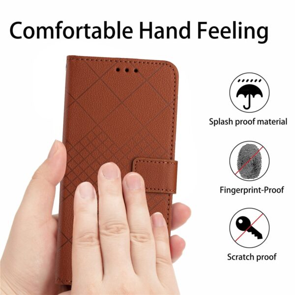 Xiaomi Redmi Note 12 Pro 4G Θήκη Βιβλίο Καφέ Rhombic Grid Texture Phone Case Brown