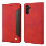 Samsung Galaxy A55 5G Θήκη Βιβλίο Κόκκινο Skin Feel Splicing Phone Case Red