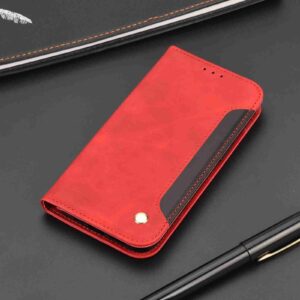 Samsung Galaxy A55 5G Θήκη Βιβλίο Κόκκινο Skin Feel Splicing Phone Case Red