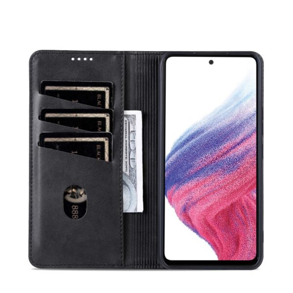 Samsung Galaxy A35 5G Θήκη Βιβλίο Μαύρο AZNS Magnetic Calf Texture Flip Phone Case Black