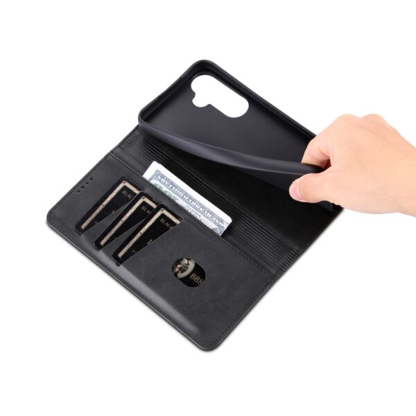 Samsung Galaxy A35 5G Θήκη Βιβλίο Μαύρο AZNS Magnetic Calf Texture Flip Phone Case Black