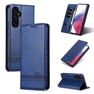 Samsung Galaxy A35 5G Θήκη Βιβλίο Μπλε AZNS Magnetic Calf Texture Flip Phone Case Blue