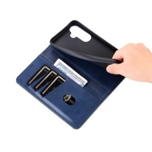 Samsung Galaxy A35 5G Θήκη Βιβλίο Μπλε AZNS Magnetic Calf Texture Flip Phone Case Blue