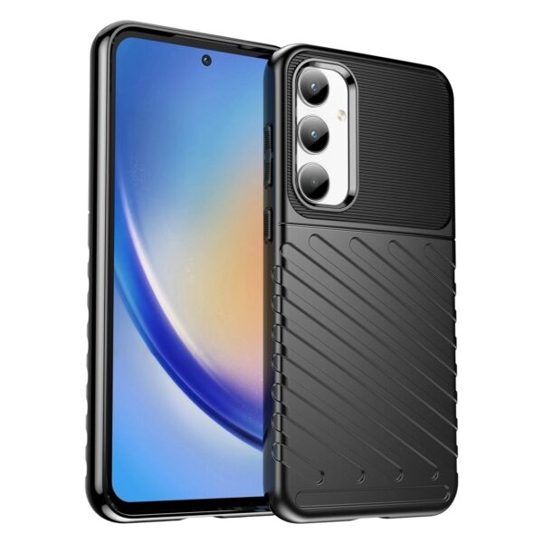 Samsung Galaxy A35 5G Θήκη Σιλικόνης Μαύρη Thunderbolt Shockproof TPU Protective Soft Phone Case Black