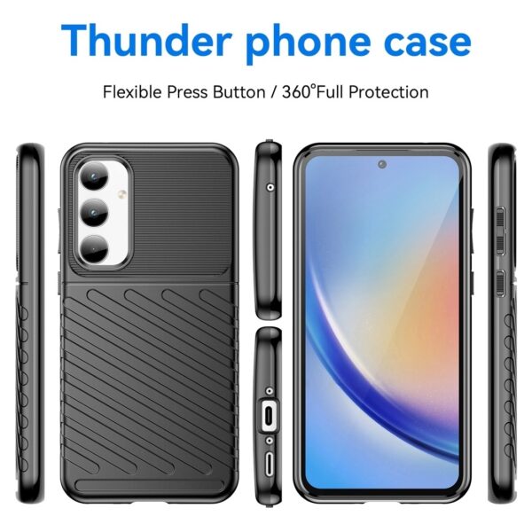 Samsung Galaxy A35 5G Θήκη Σιλικόνης Μαύρη Thunderbolt Shockproof TPU Protective Soft Phone Case Black