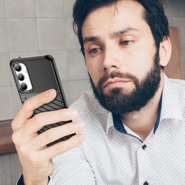 Samsung Galaxy A35 5G Θήκη Σιλικόνης Μαύρη Thunderbolt Shockproof TPU Protective Soft Phone Case Black