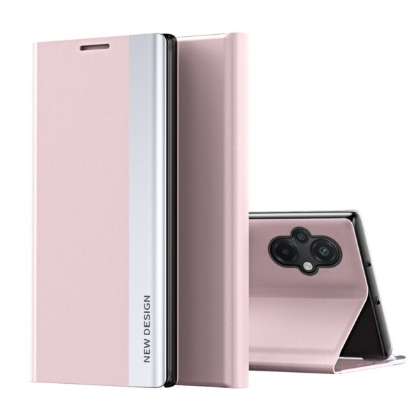 Xiaomi Poco M5 Θήκη Βιβλίο Ροζ Side Electroplated Adsorption Phone Case Pink