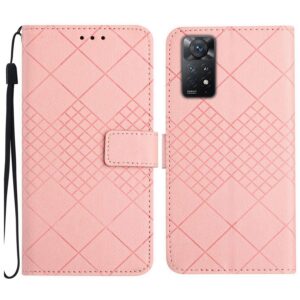 Xiaomi Redmi Note 12 Pro 4G Θήκη Βιβλίο Ροζ Rhombic Grid Texture Phone Case Pink