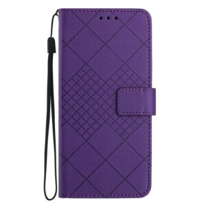 Xiaomi Redmi Note 12 Pro 4G Θήκη Βιβλίο Μωβ Rhombic Grid Texture Phone Case Purple